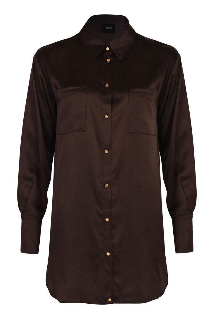 Husk VERA SHIRT - Chocolate