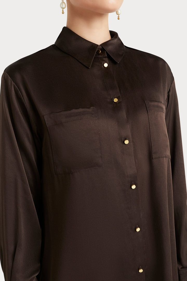 Husk VERA SHIRT - Chocolate