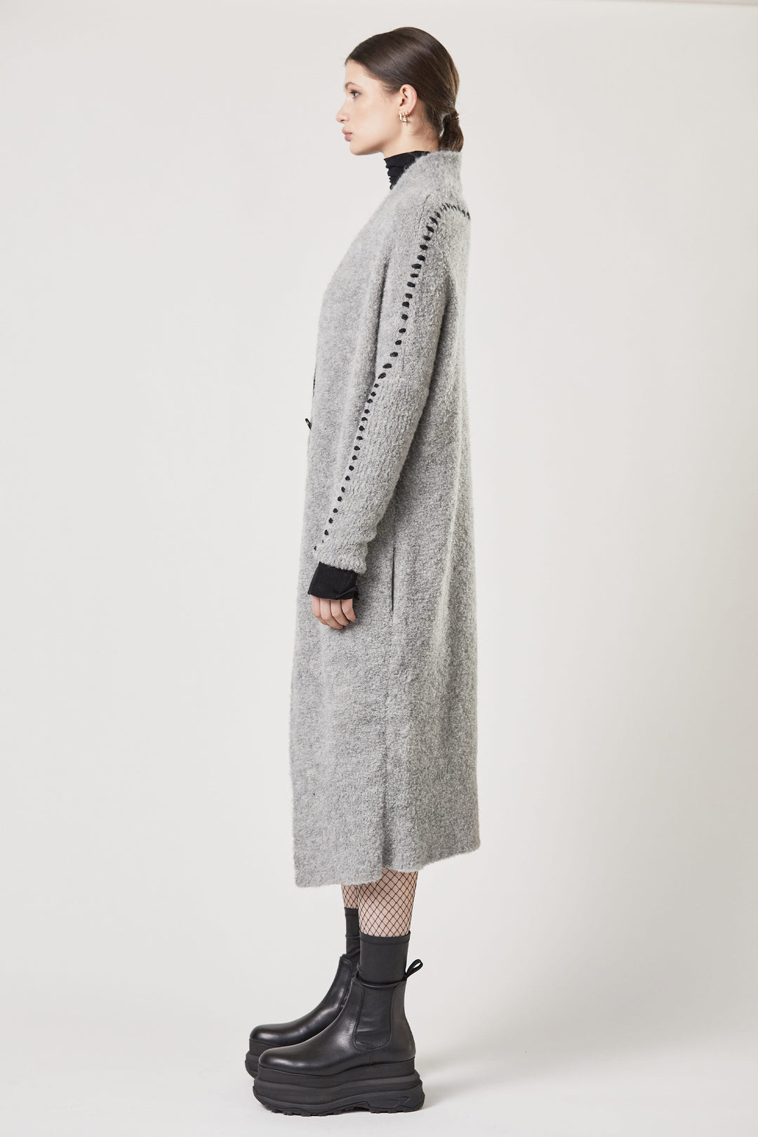 Thom Krom Long Cardigan - Grey