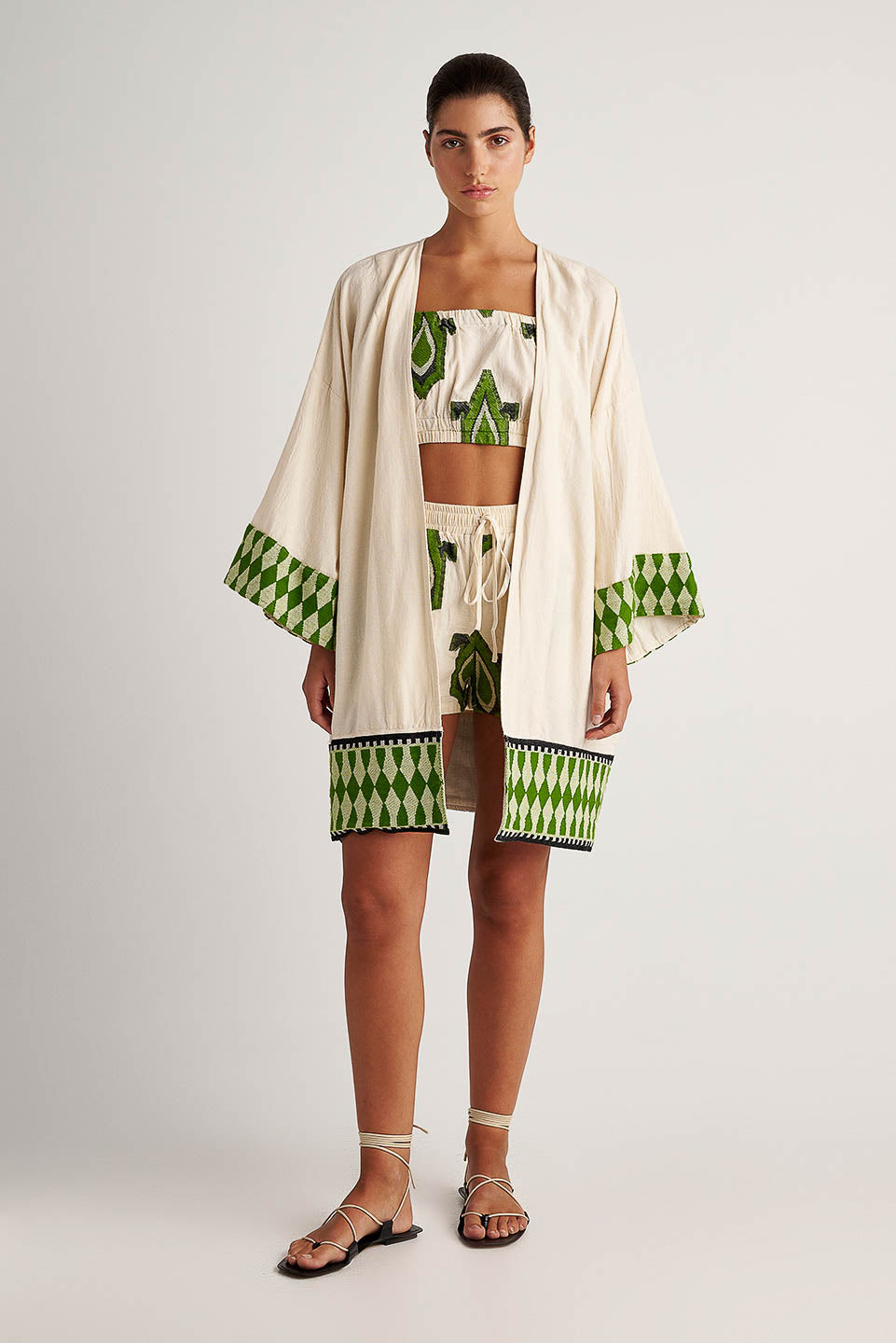 Pearl & Caviar Zakar Kimono - Green