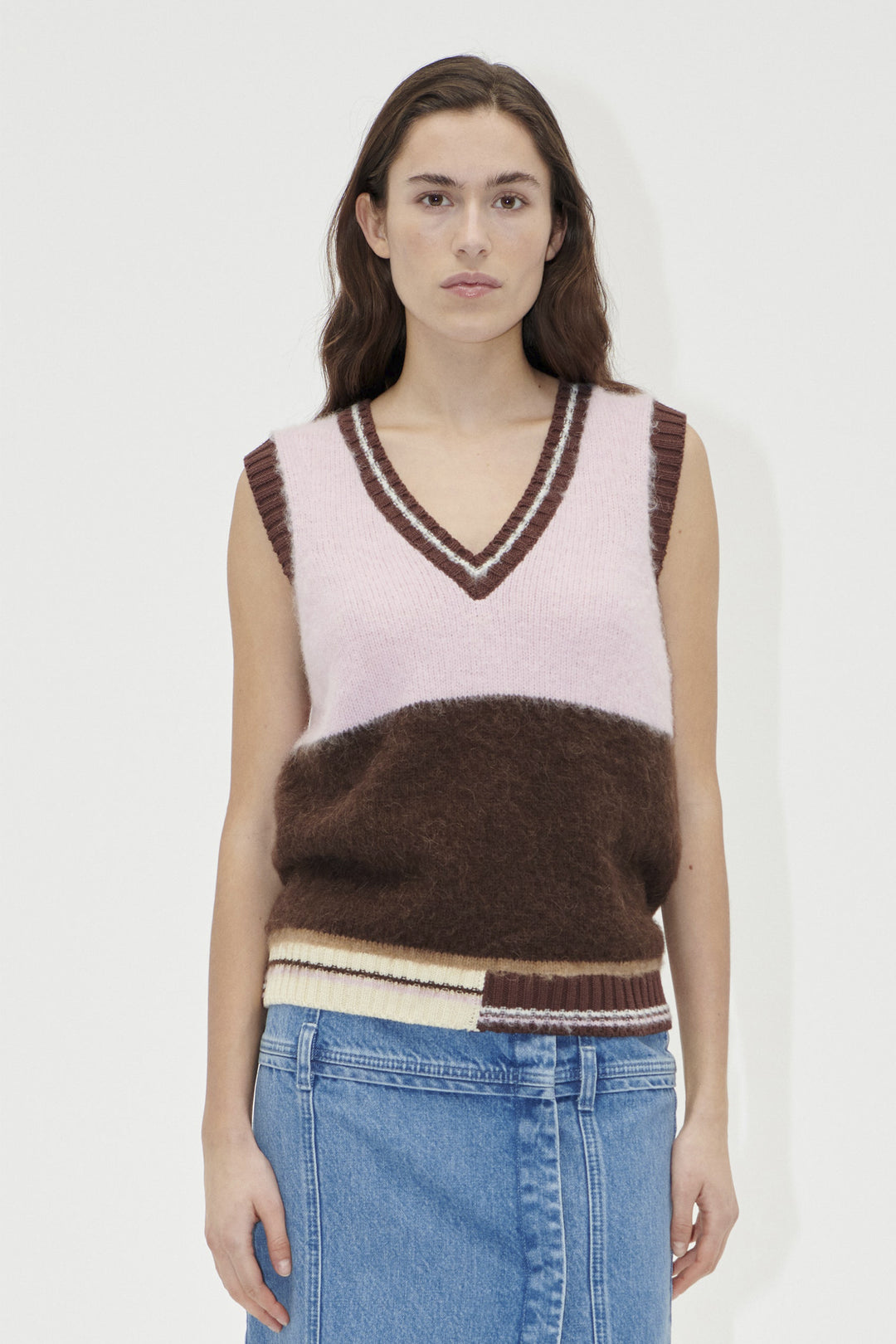 Stine Goya V-neck Vest - Multi Coloured