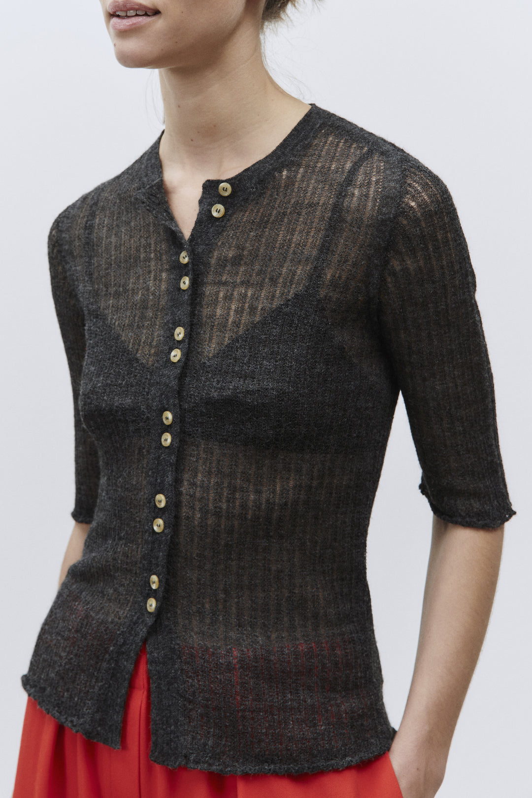 Alysi Fuomo Cardigan - Charcoal