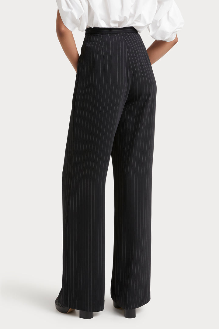 Husk Pia pant - Black Strp