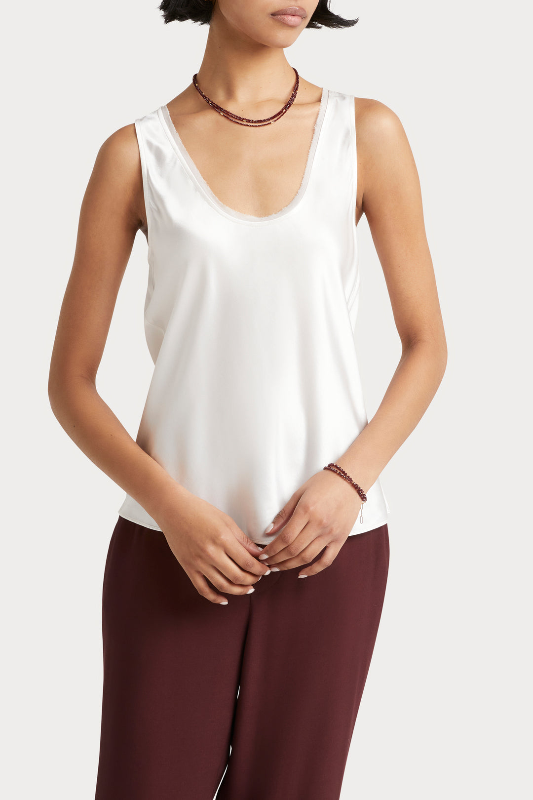 Husk Satin cami - Oyster