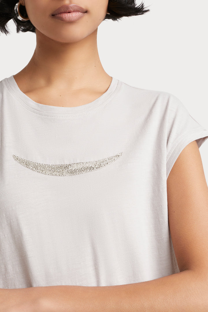 Husk Beaded Tee - Putty