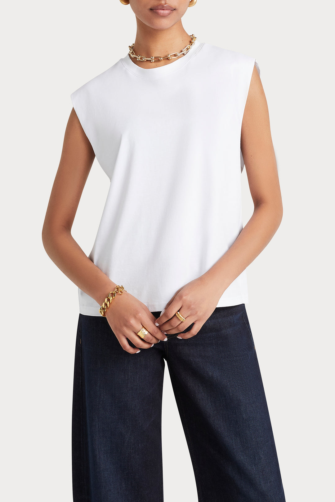 Husk Tailored tank - White