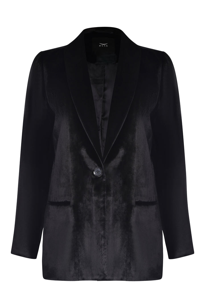 Husk Velvet Blazer - Black