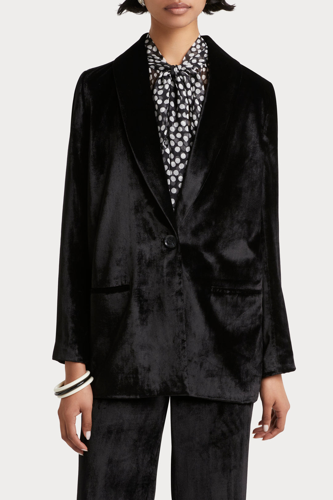 Husk Velvet Blazer - Black