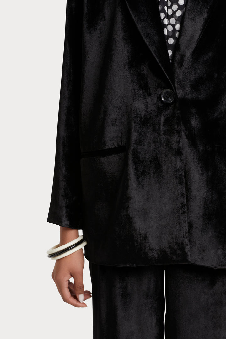 Husk Velvet Blazer - Black