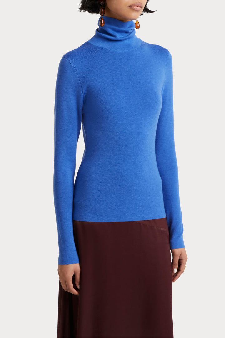 Husk Roll Neck - Cobalt