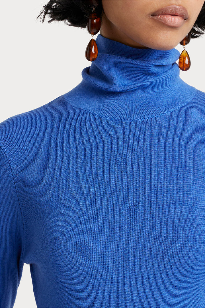 Husk Roll Neck - Cobalt