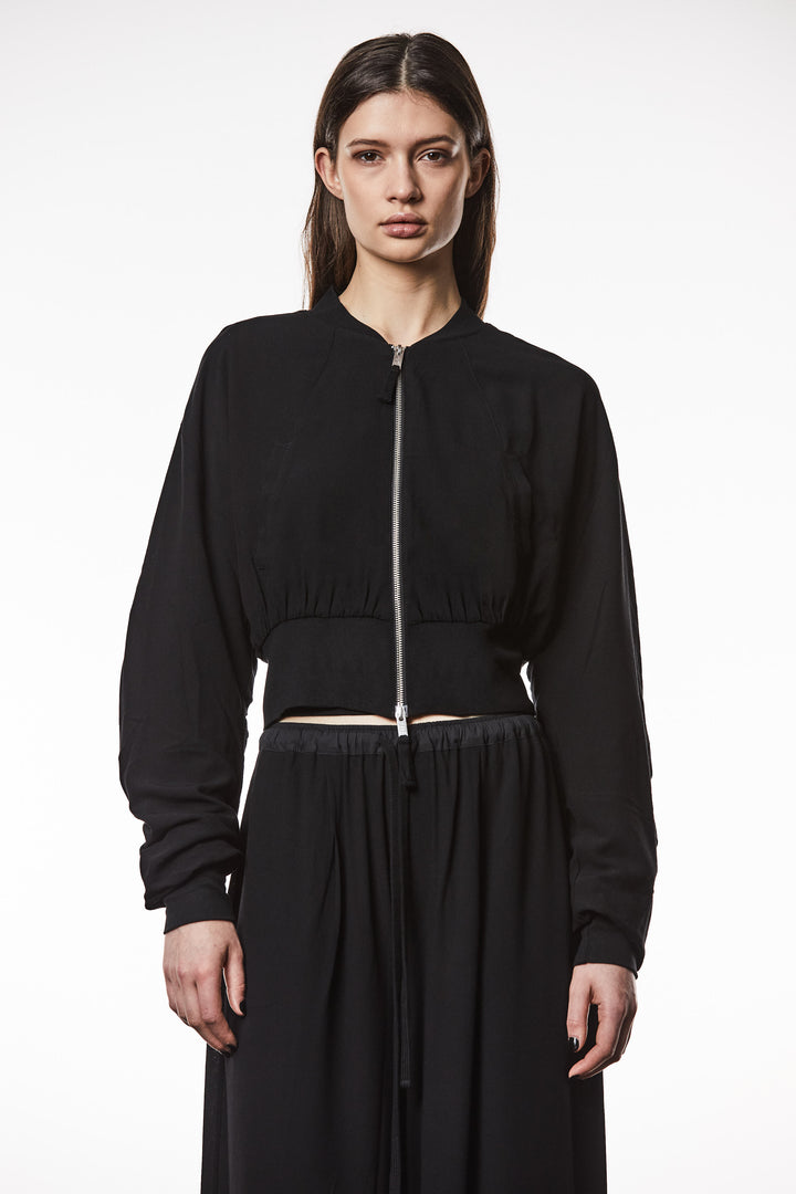 Thom Krom Cropped Bomber - Black