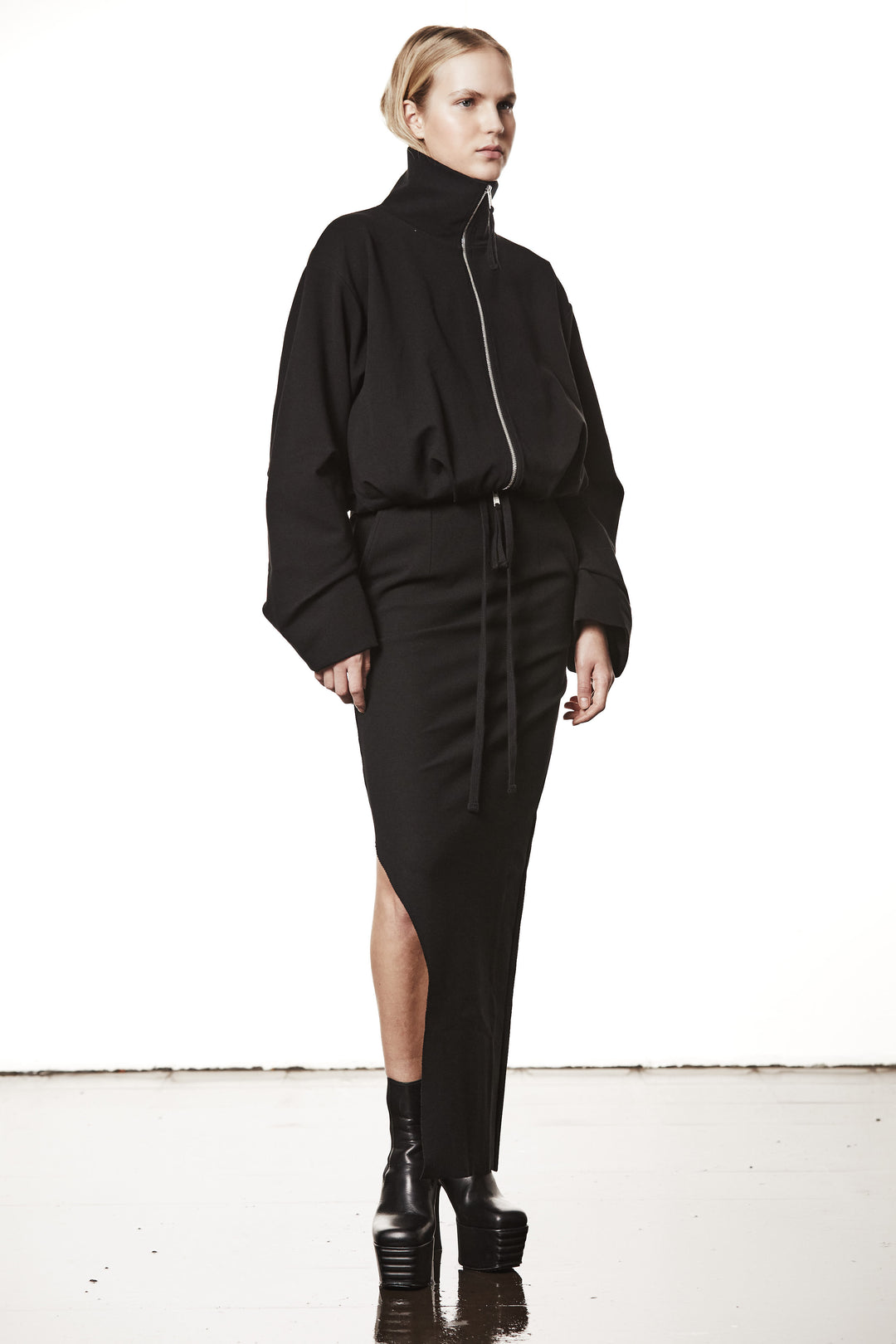 Thom Krom High Neck Bomber - Black