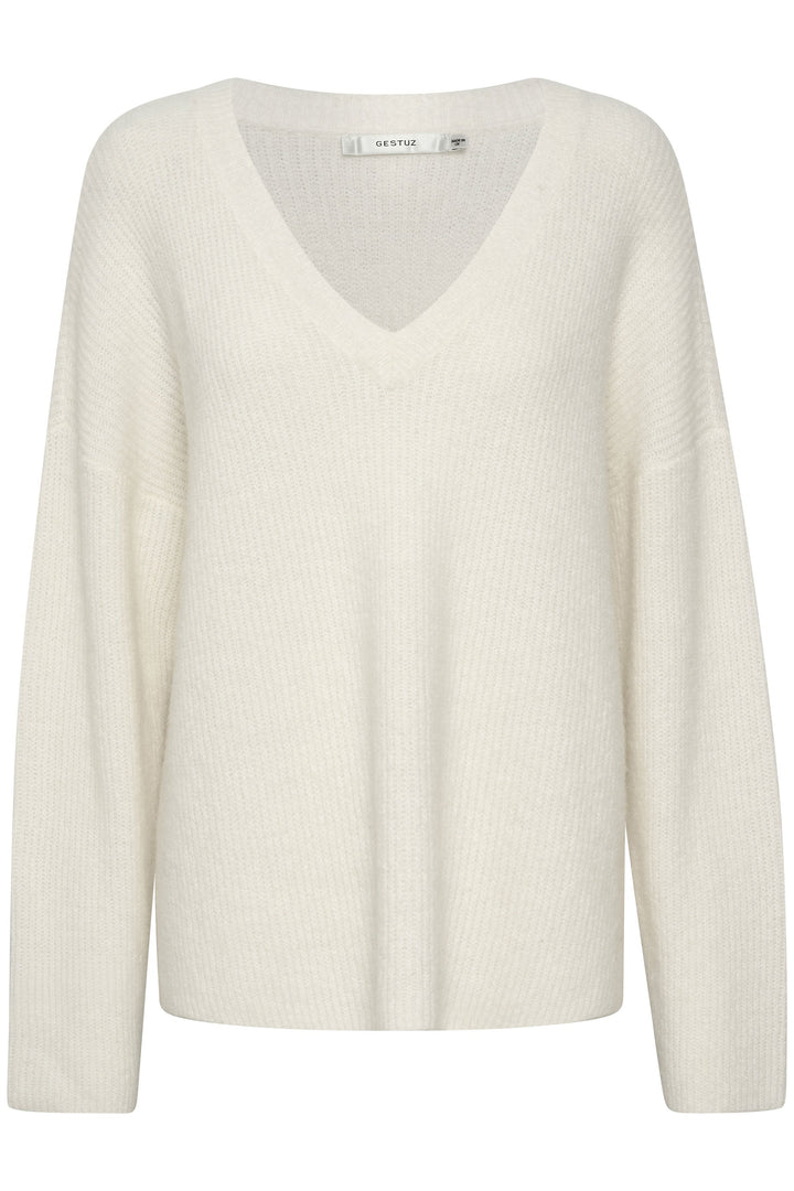 Gestuz V-Neck Knit - Ivory