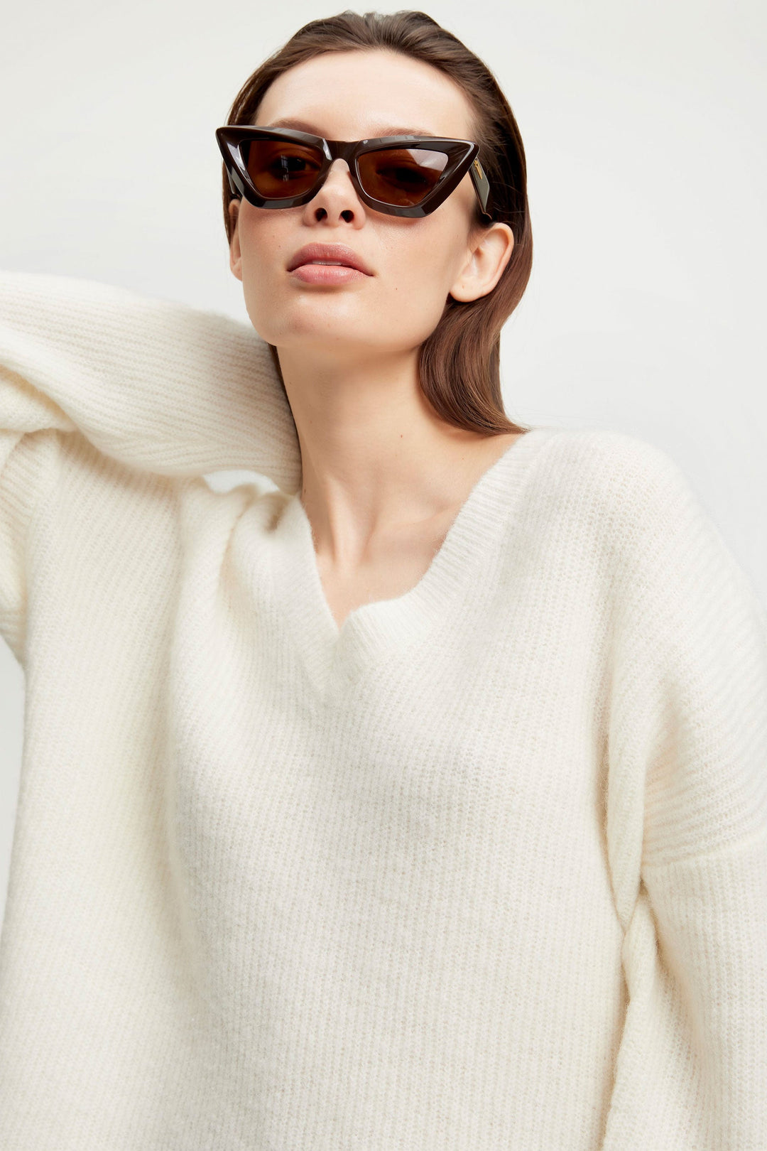 Gestuz V-Neck Knit - Ivory