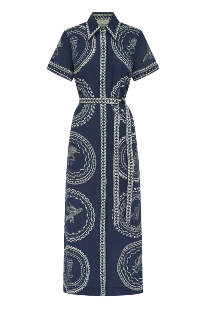 Alemais Oceane Dress - Navy