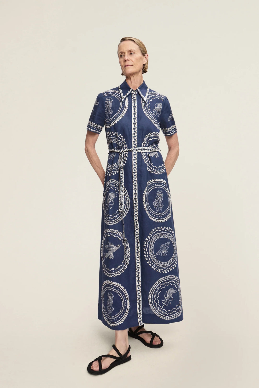 Alemais Oceane Dress - Navy