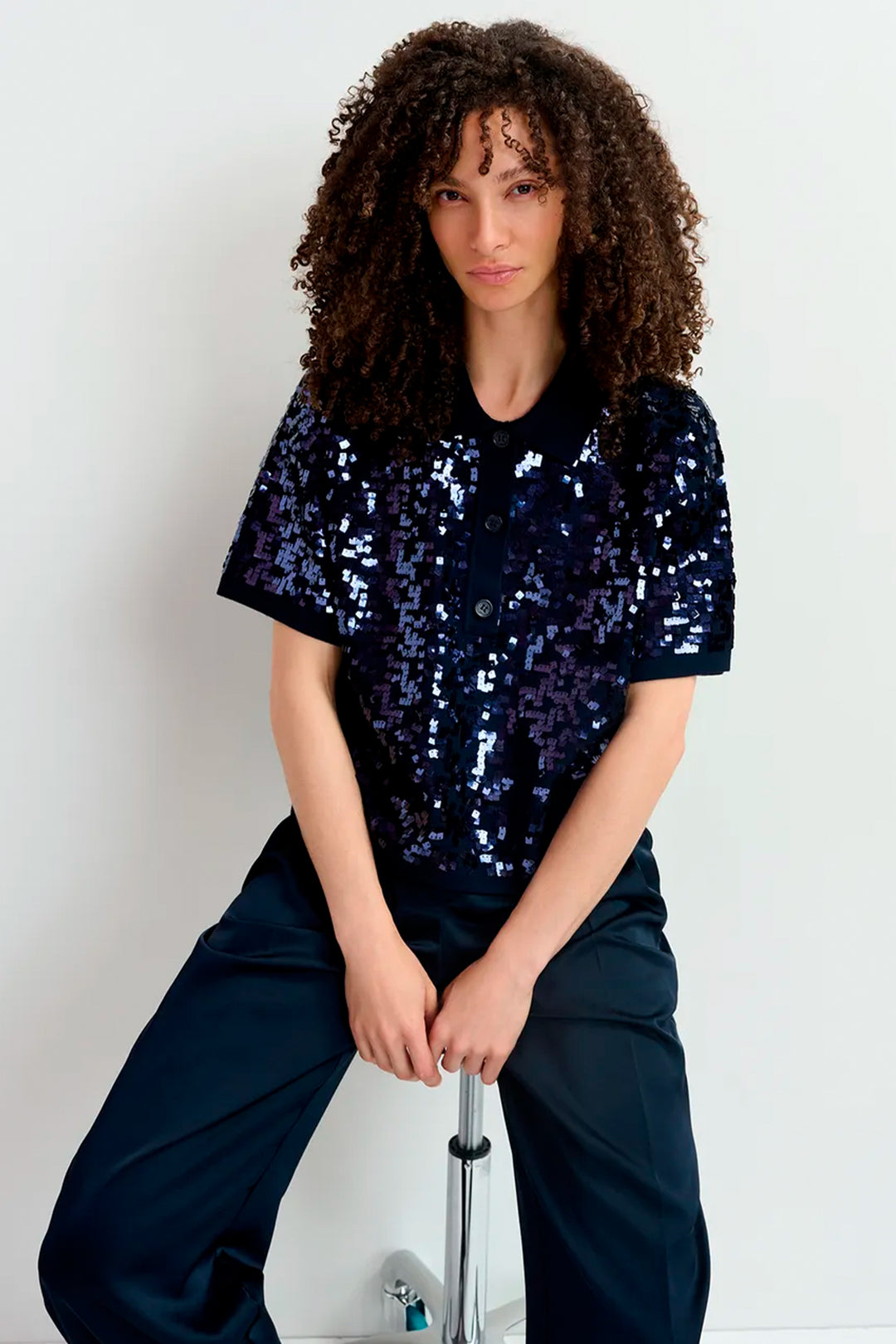 Essentiel Antwerp Glitz Polo - Navy Blue