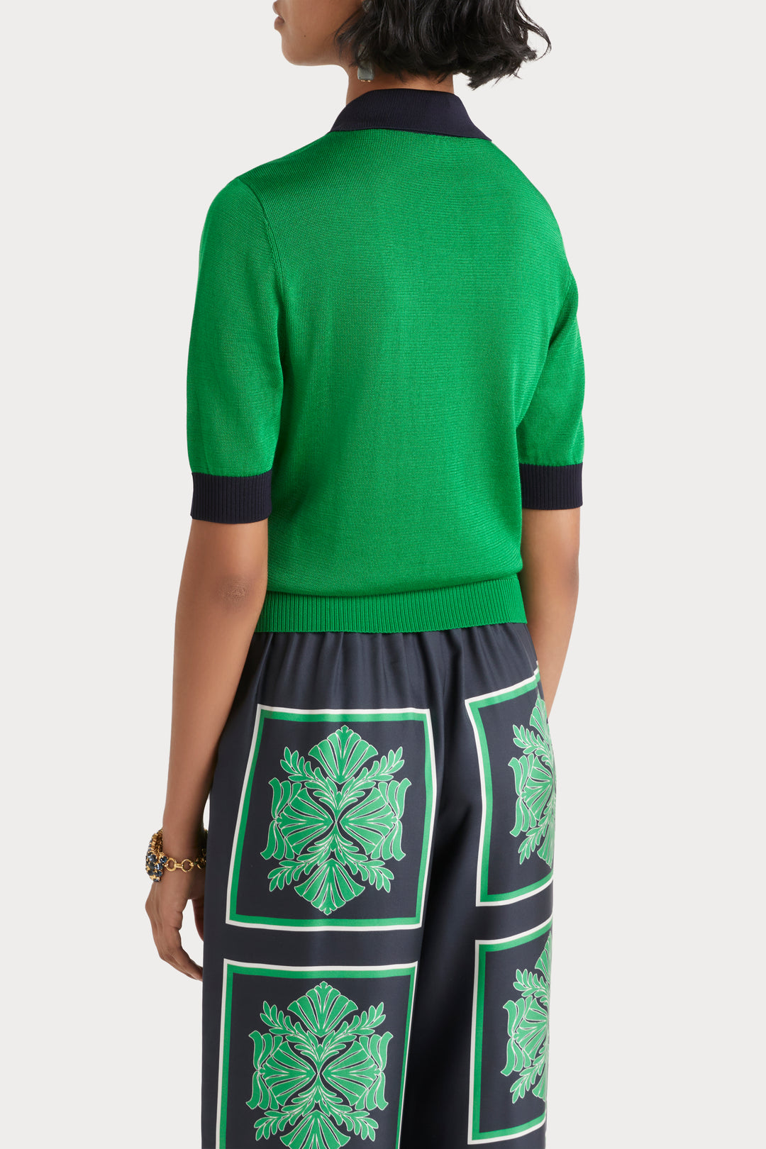 Husk Knit Polo - Emerald