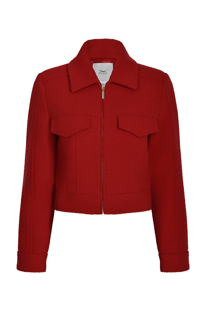 Husk Boucle jacket - Red