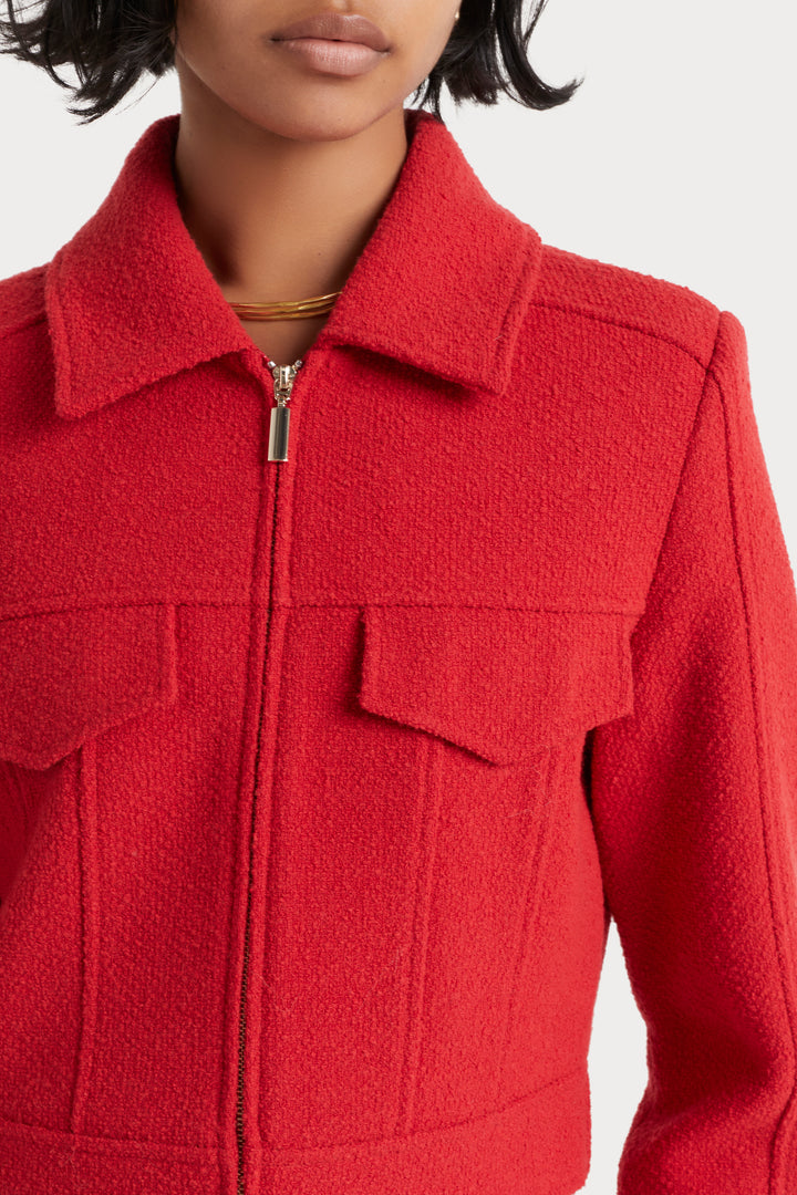 Husk Boucle jacket - Red