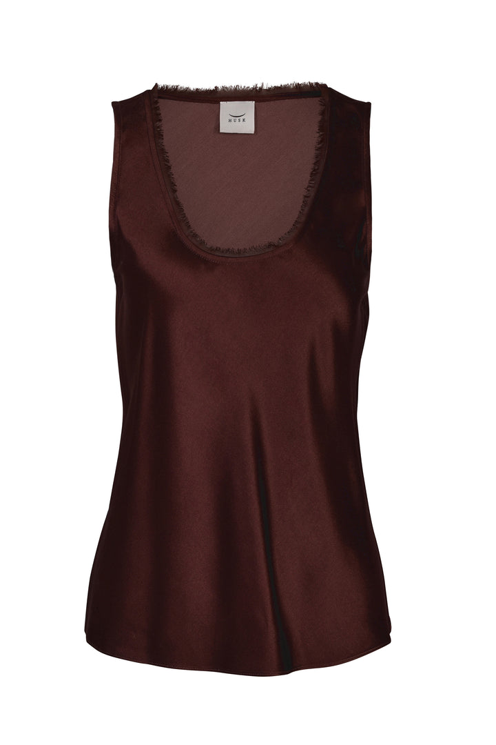 Husk Satin Cami - Chestnut