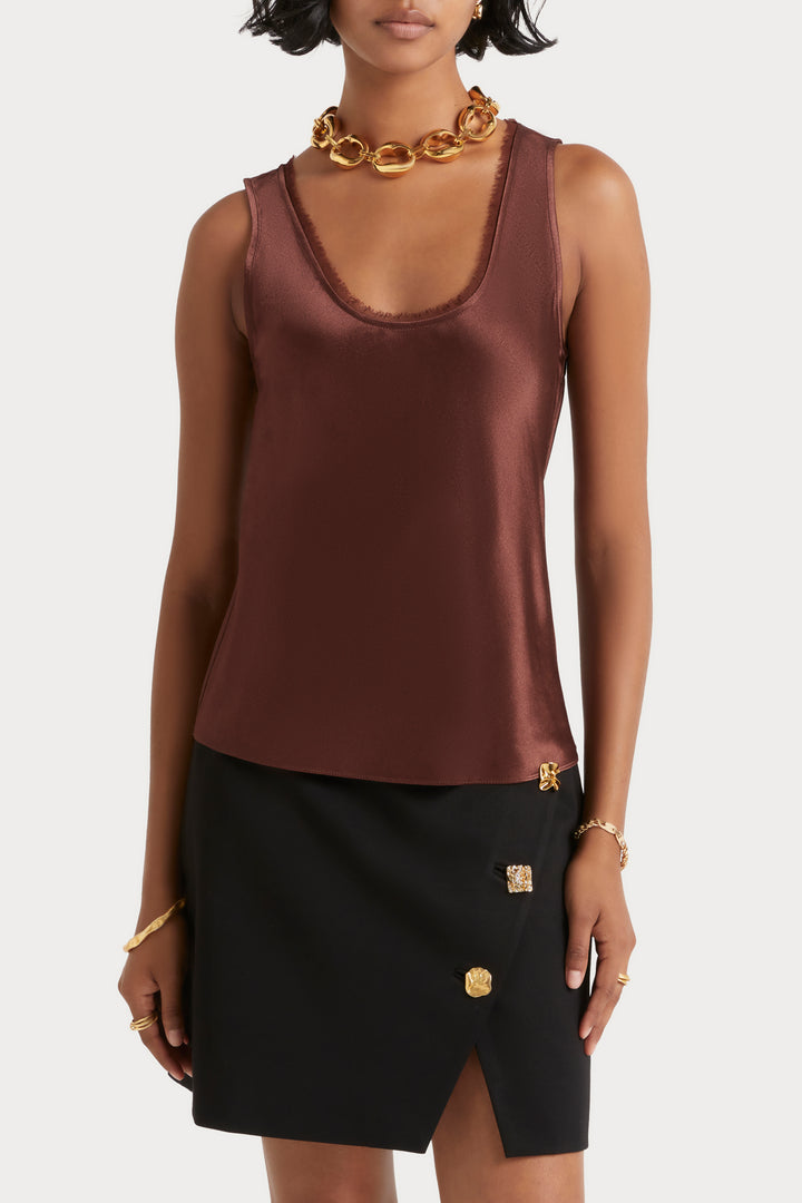 Husk Satin Cami - Chestnut