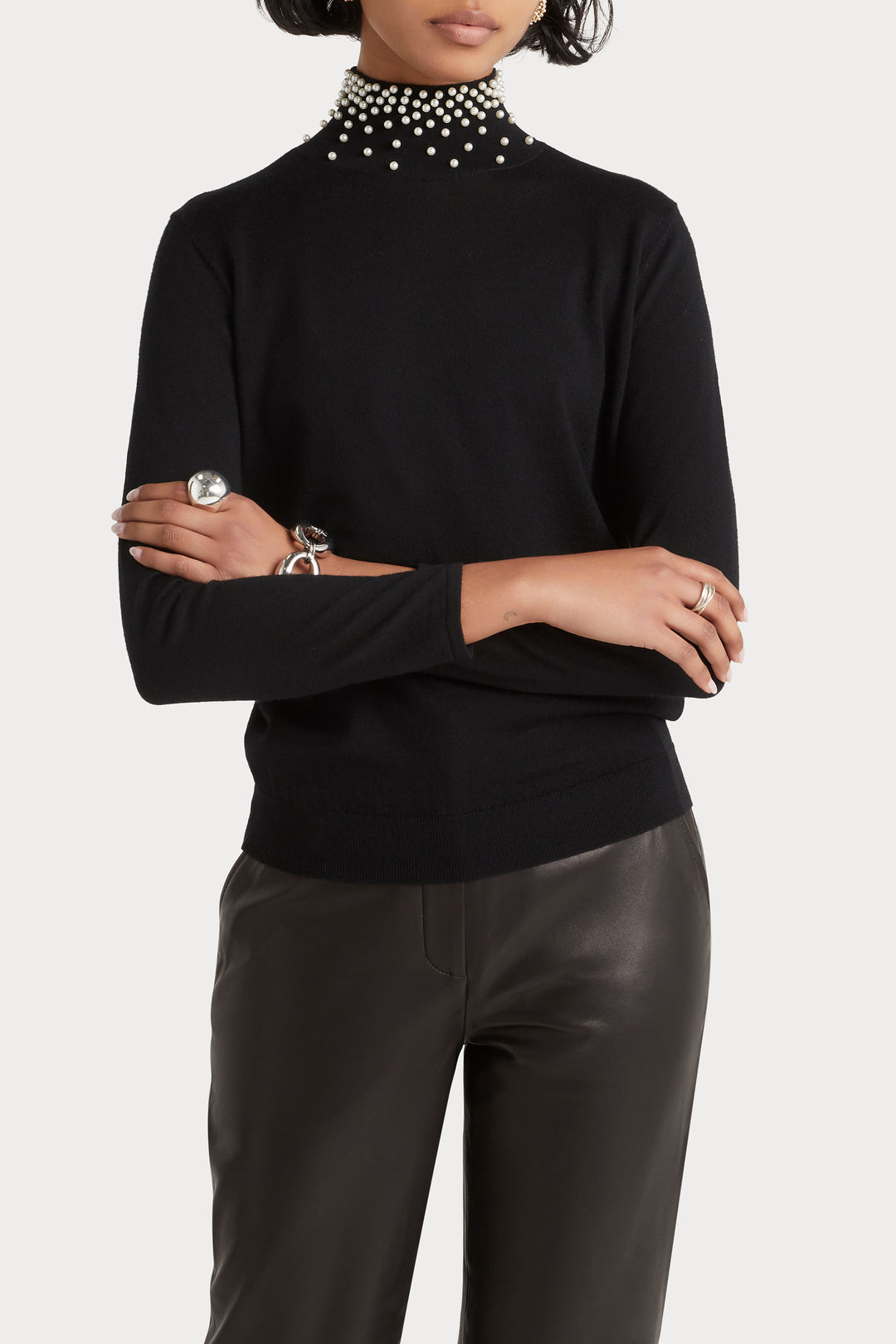 Husk Stud Knit Long Sleeve - Black