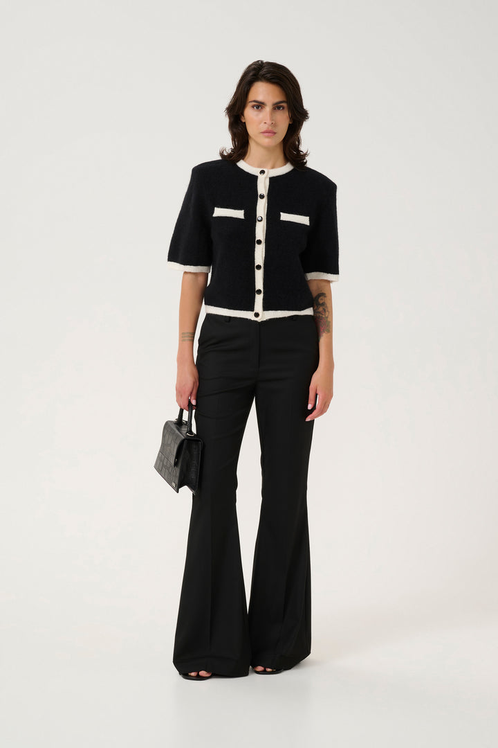 Gestuz Contrast Cardi - Black