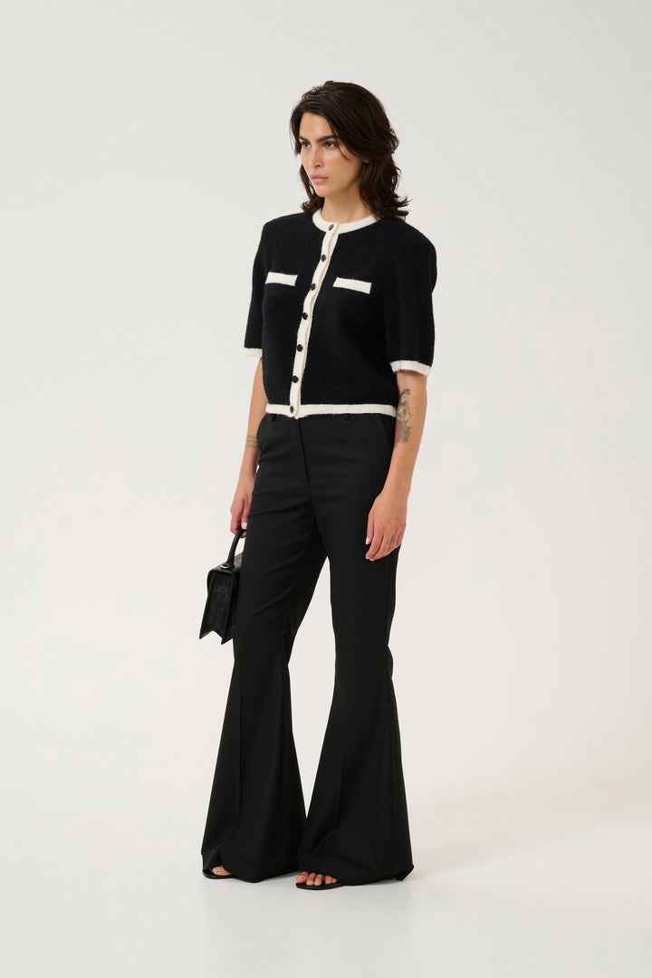 Gestuz Contrast Cardi - Black