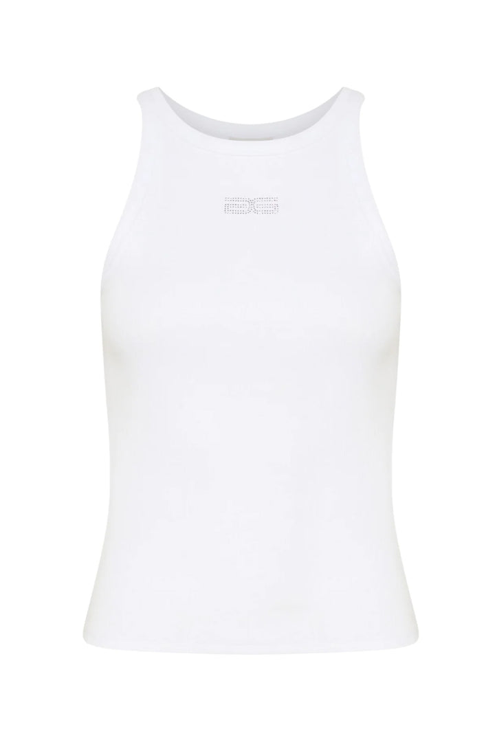 Gestuz Rhinestone Tank - White