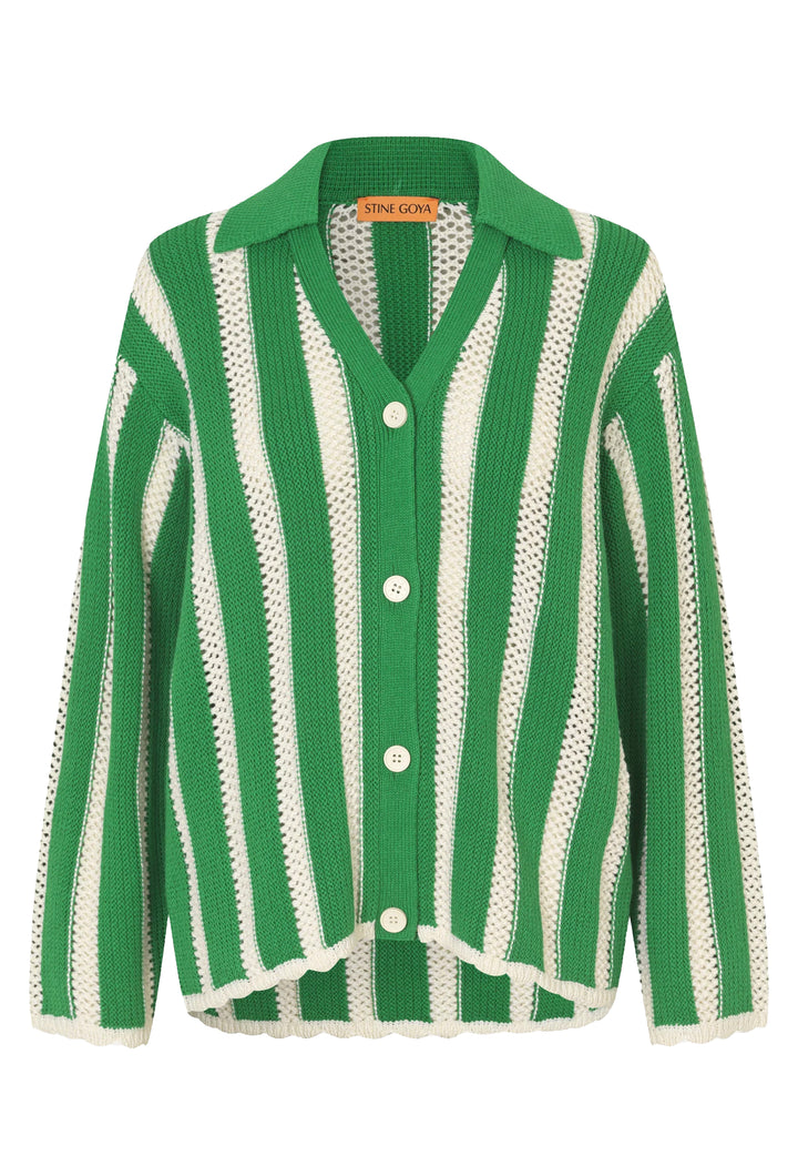Stine Goya Collar Cardi - Stripe
