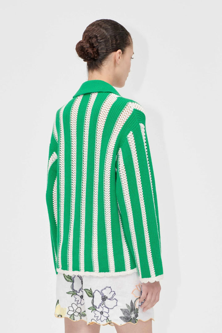 Stine Goya Collar Cardi - Stripe