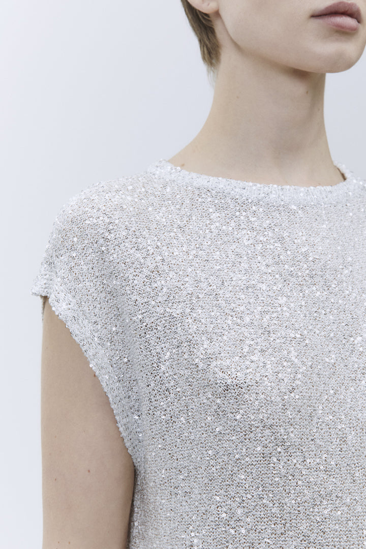 Alysi Pailette Dress - Silver
