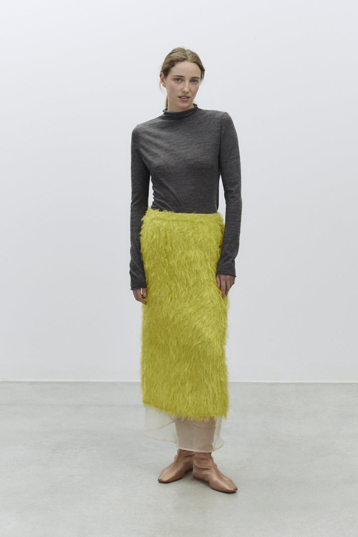 Alysi Fringe Skirt - Lemon
