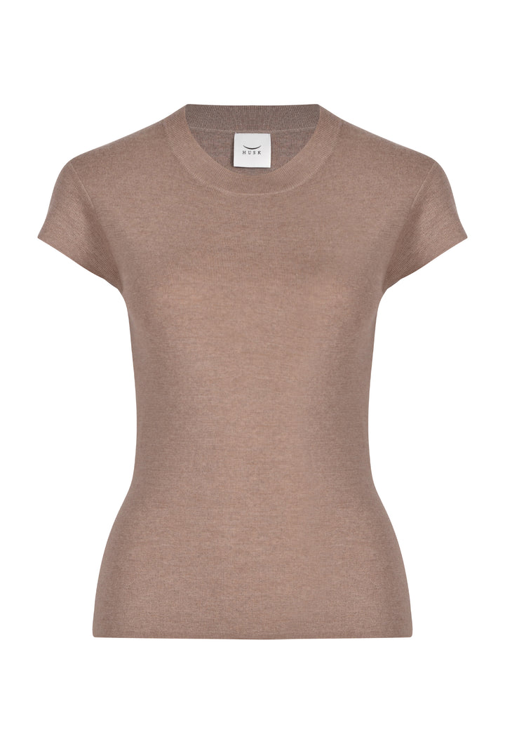 Husk Merino Crew - Almond