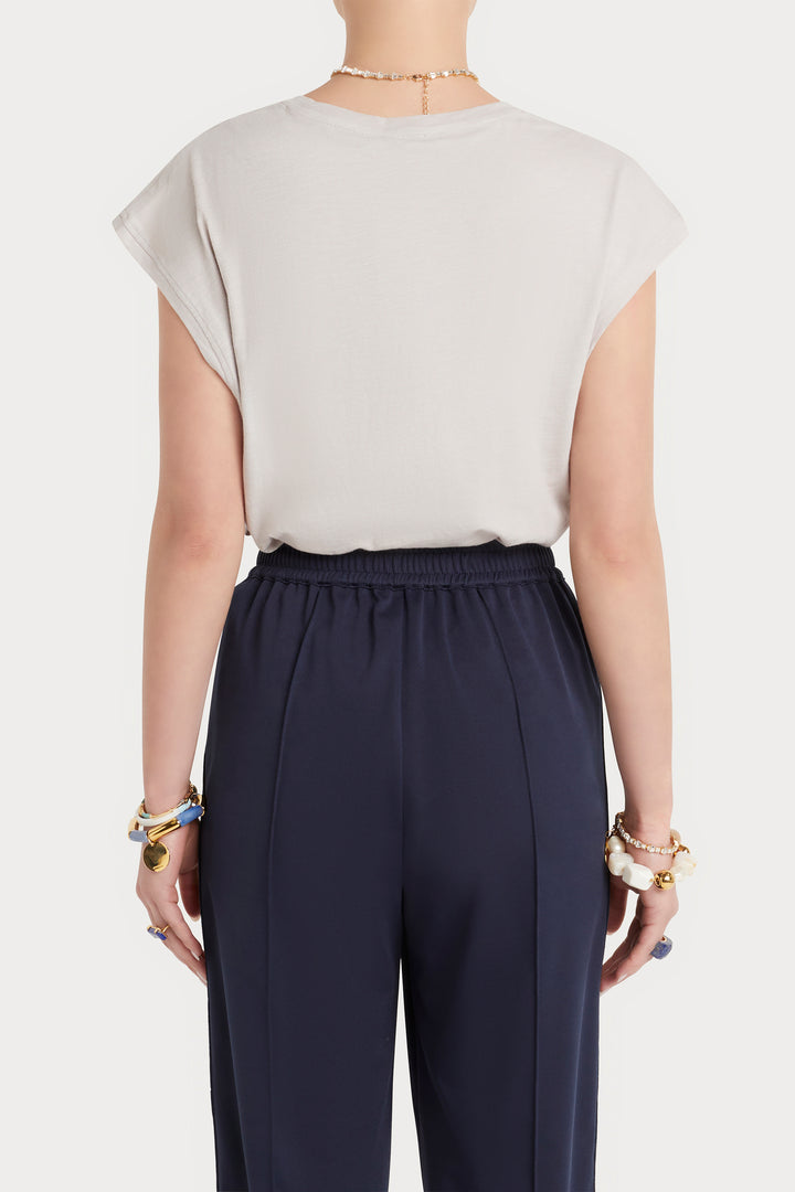 Husk Beaded Tee - Putty
