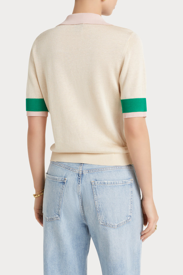 Husk Knit Cuff Polo - Marshmallow
