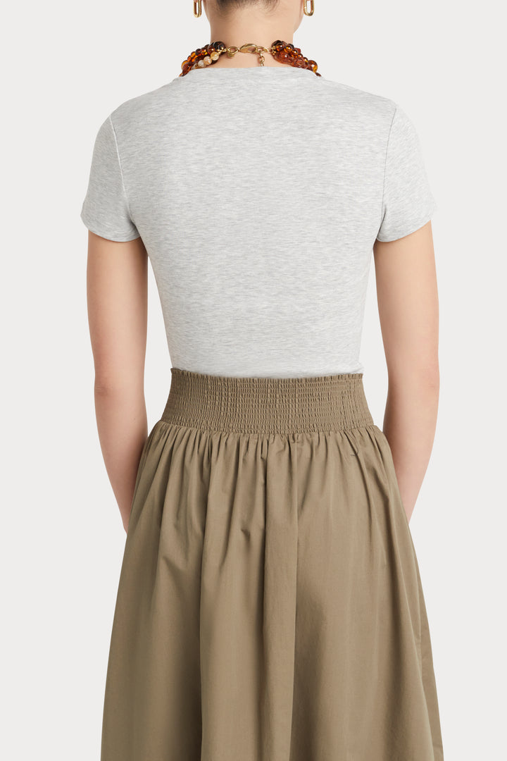 Husk Rib Tee - Grey Marle