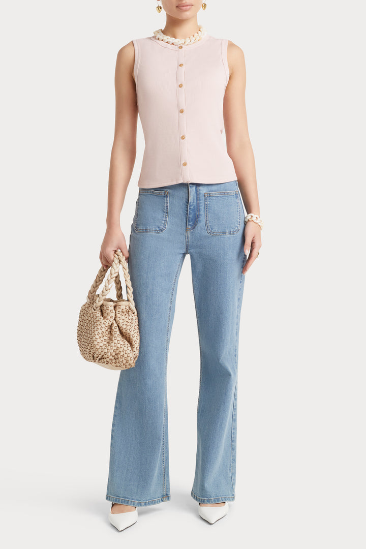 Husk Button Thru Tank - Blush