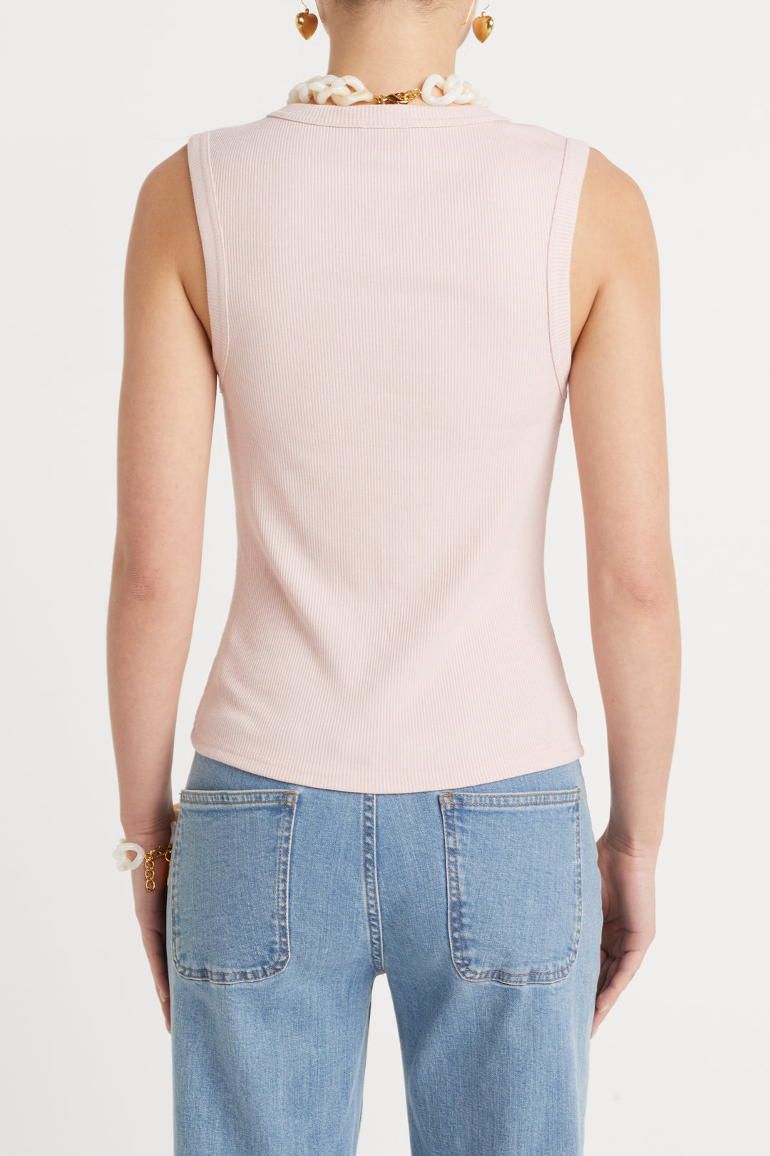 Husk Button Thru Tank - Blush