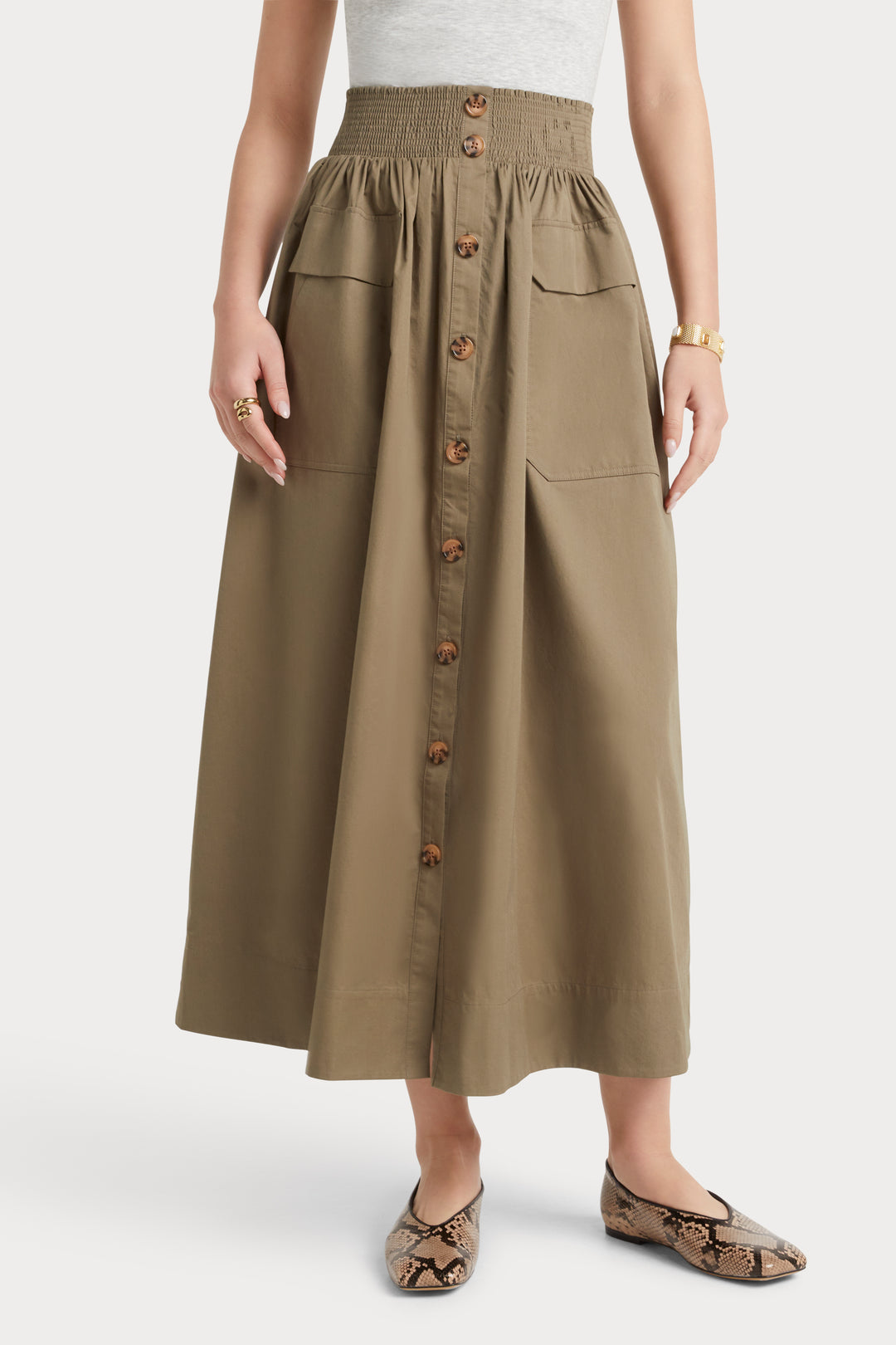 Husk Elodie Skirt - Khaki