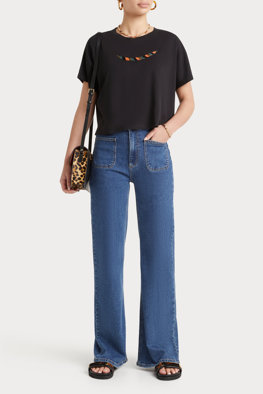 Husk Beaded Tee - Black