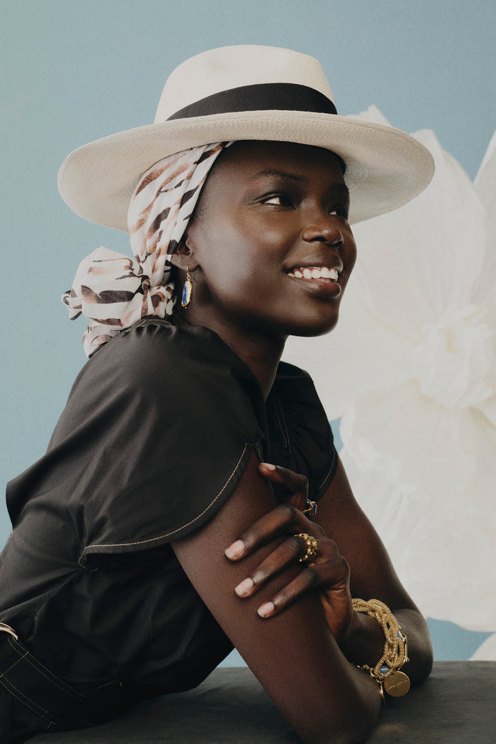 Sarah J Curtis Panama Hat - Black