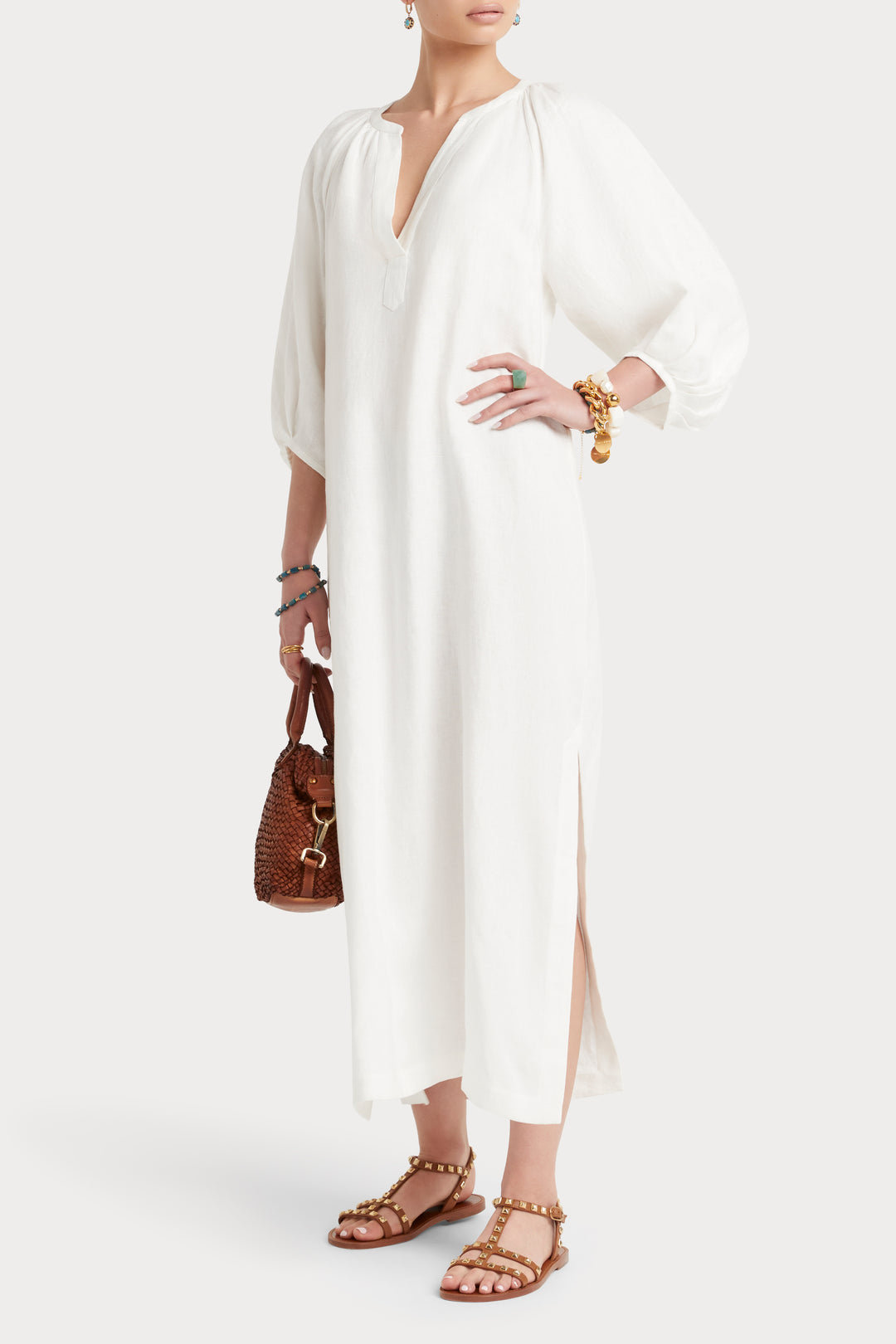 Husk Amara Kaftan - White