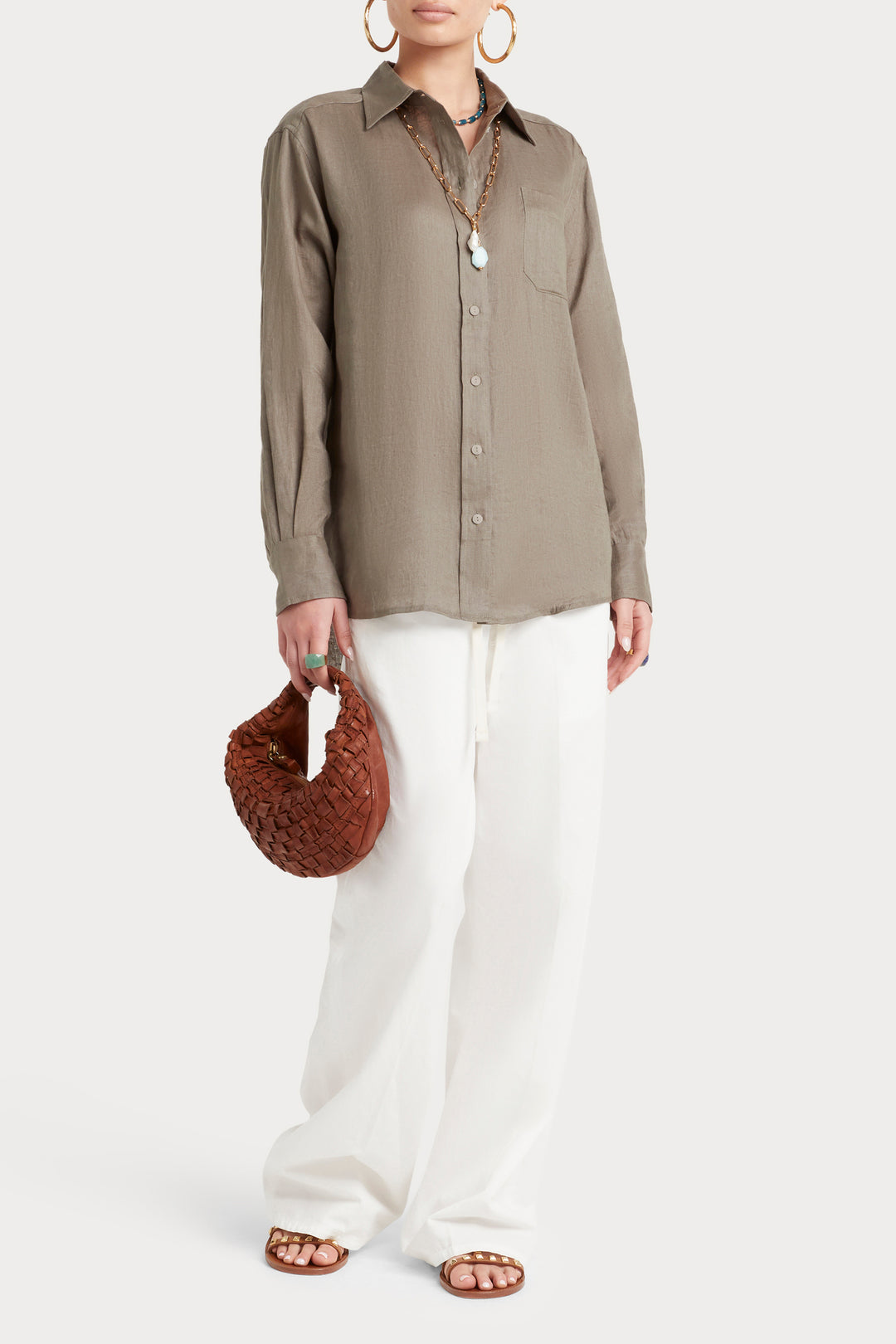Husk Linen shirt - Khaki