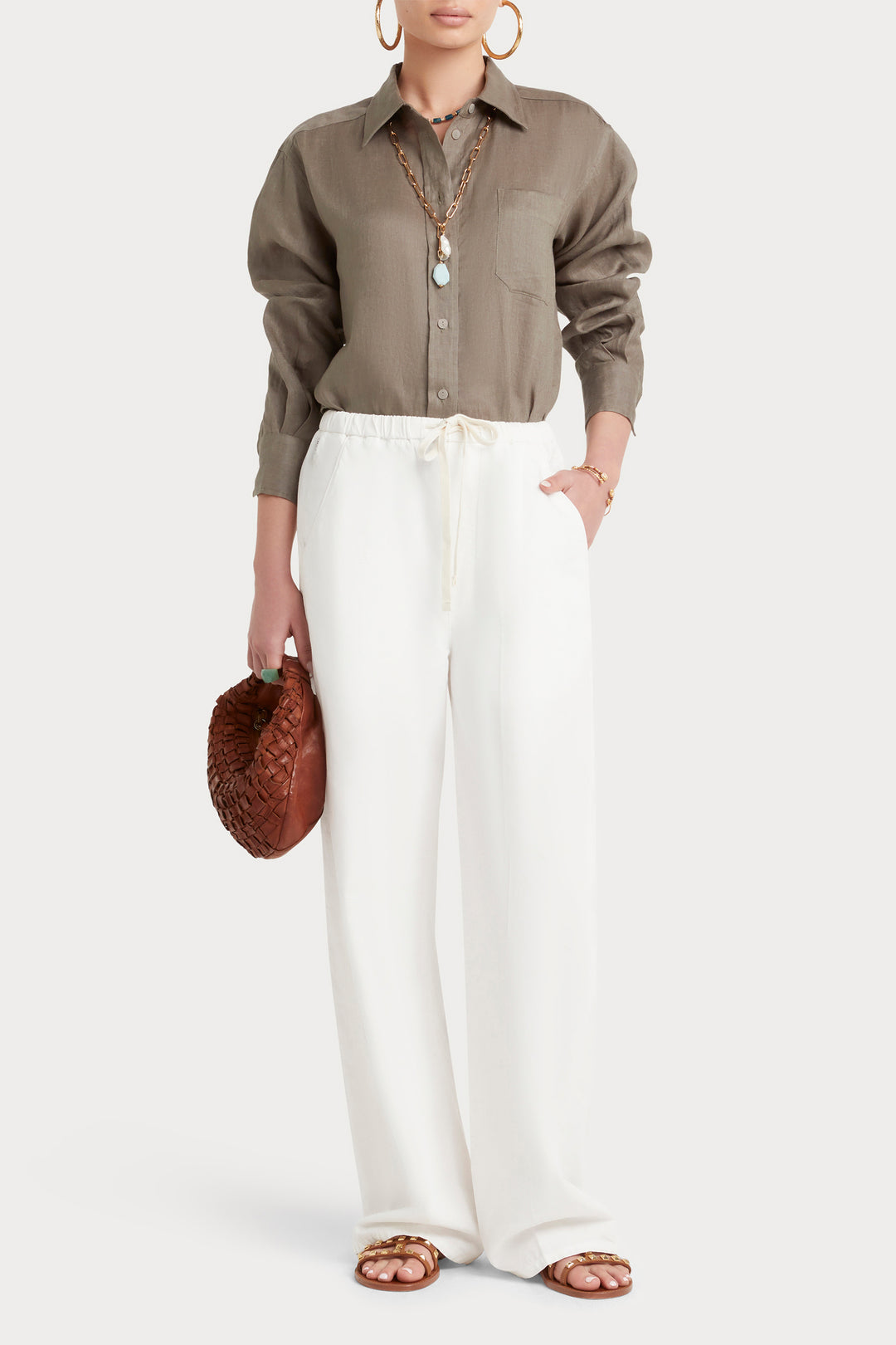 Husk Linen shirt - Khaki