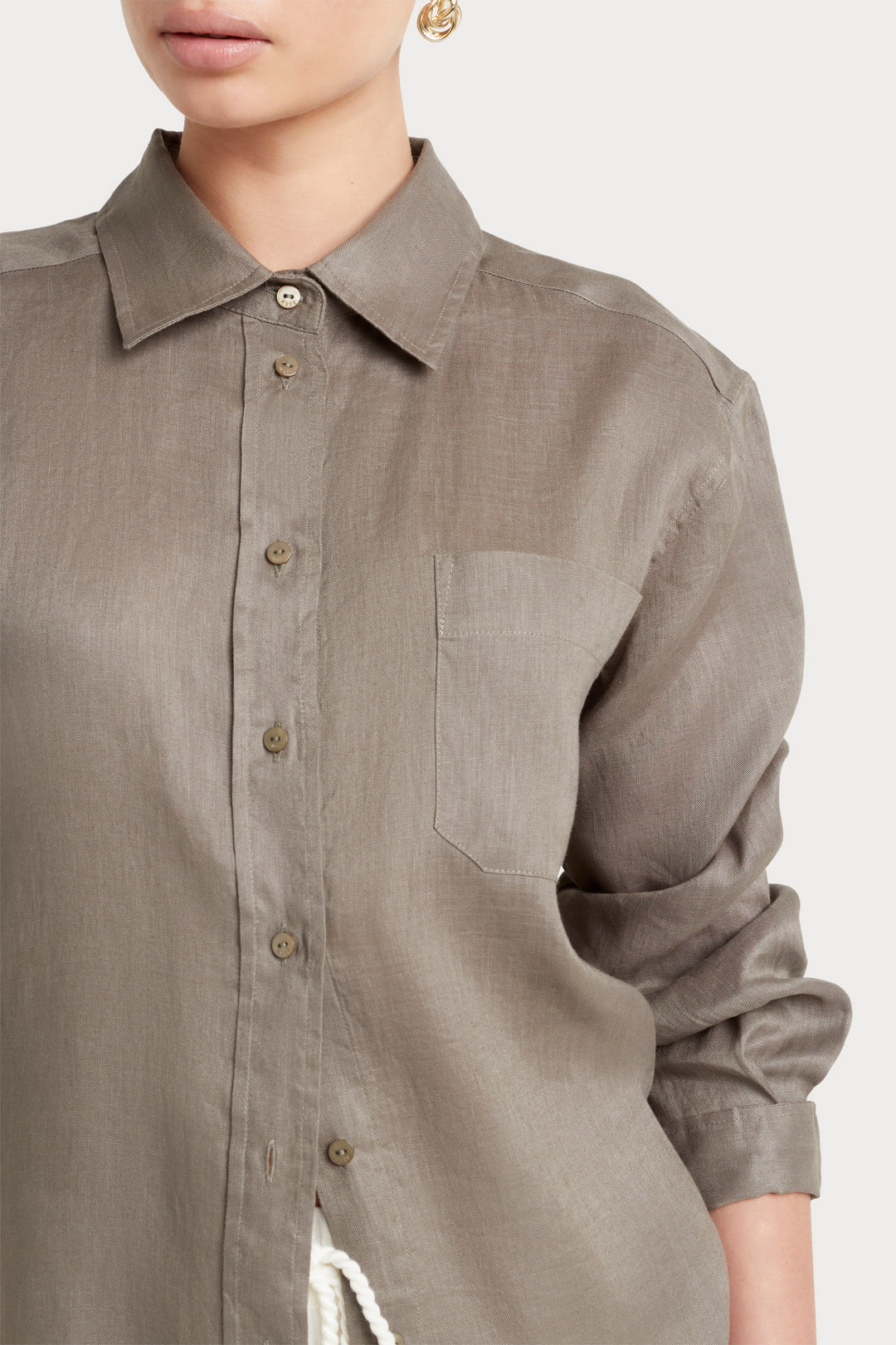 Husk Linen shirt - Khaki