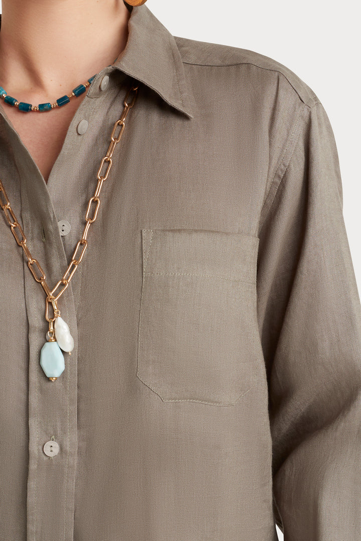 Husk Linen shirt - Khaki