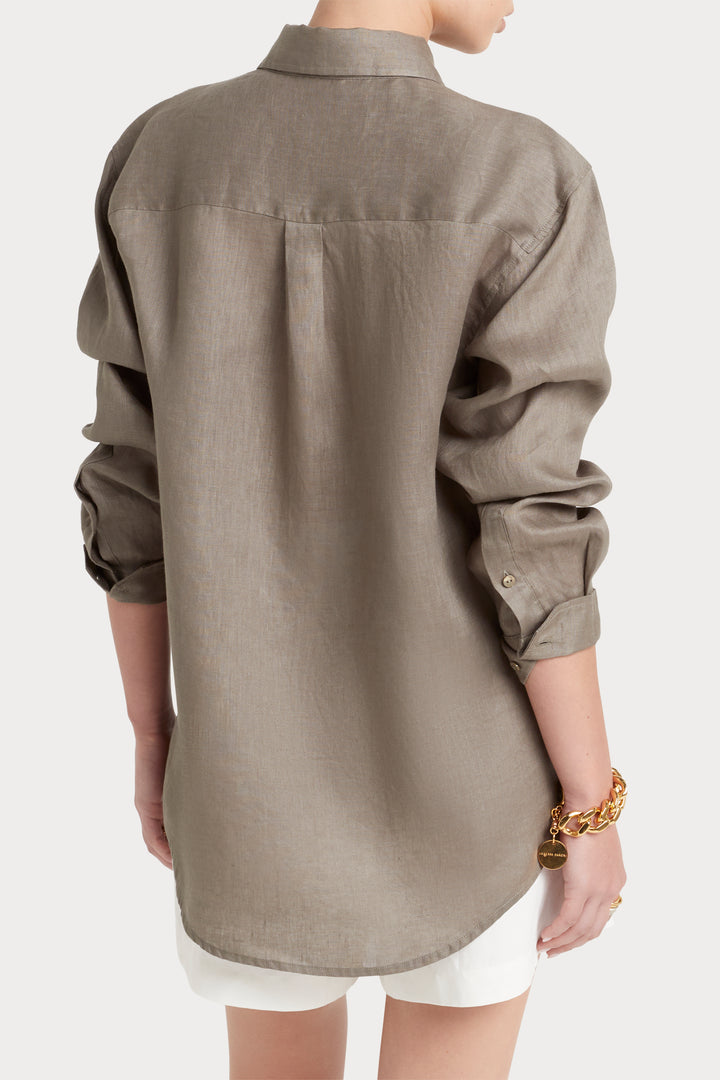 Husk Linen shirt - Khaki
